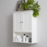 VANIRROR White Over-The-Toilet Storage Cabinet with Adjustable Shelves and Soft-Close Hinges VANIRROR