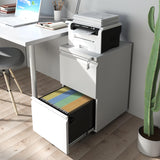 BIZOEIRON 2 Drawer Mobile File Cabinet,Under Desk Metal Filing Cabinet with Lock and Wheels,Rolling File Cabinet for Home Office Legal/Letter/A4 File BIZOEIRON