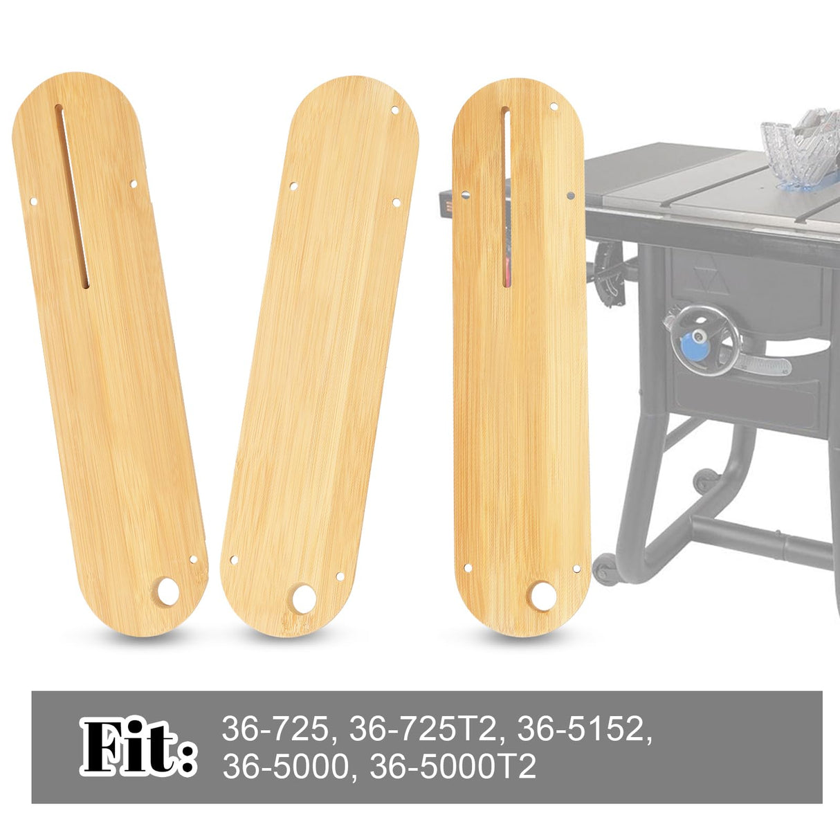 New Upgraded Zero Clearance Insert Compatible with 36-725, 36-725T2, 36-5152, 36-5000, 36-5000T2 Insert Table Saw, Dado Throat Plate for Delta 3 Pack CONGKAILU