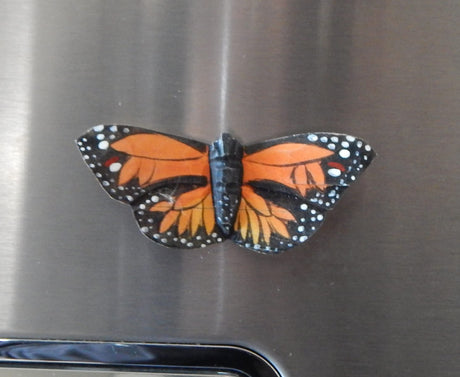 Wood Carved Animal Fridge Magnet Adult Kitchen Decor Cute Unique Custom Art Figurine (Butterfly) Selsela