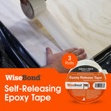 WiseBond 3-Pack Extra Wide Self-Releasing Epoxy Tape for Resin - Ultimate Choice for a Time-Saving Solution for Molds, River Tables, Heat Resistant, WiseBond