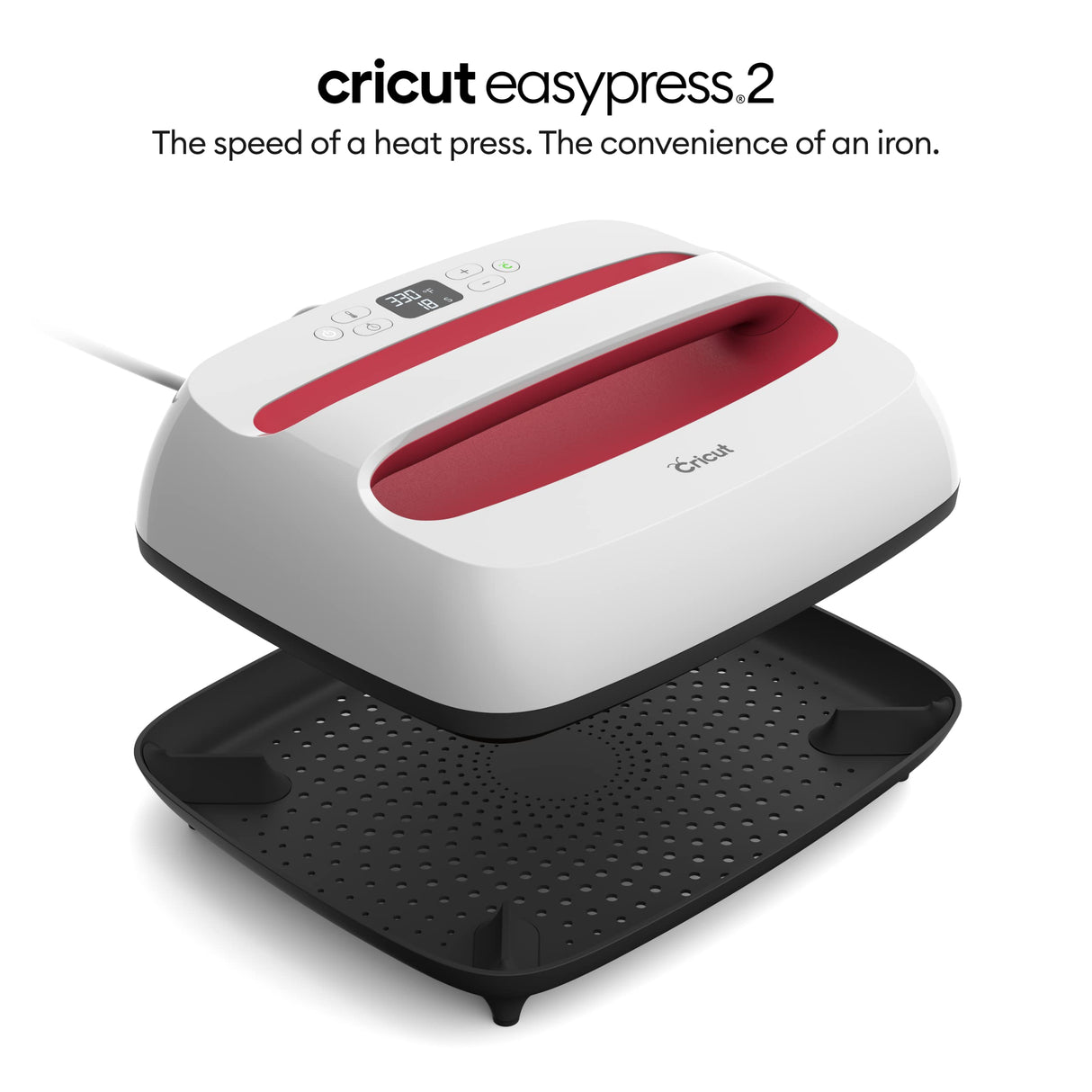 Cricut EasyPress 2 Heat Press Machine (9 in x 9 in), Ideal for T-Shirts, Tote Bags, Pillows, Aprons & More, Precise Temperature Control, Features Cricut