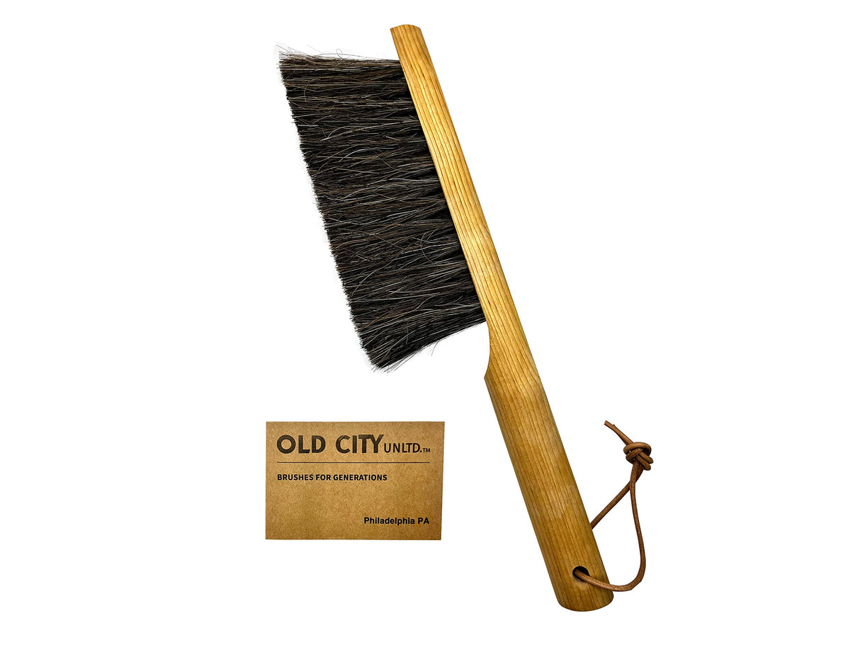 Dustpan Bench Woodworking Brush-USA 13 inch Horsehair Brushes are Used for Counter, Furniture, Drafting, Patio, Fireplace Cleaning, Shop Brush, Old City Unltd.