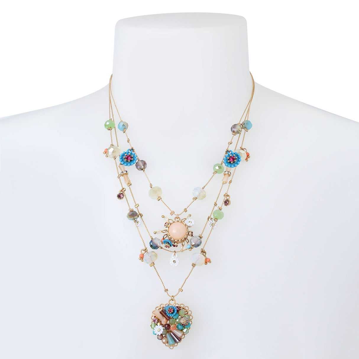 Betsey Johnson Woven Heart Layered Necklace Betsey Johnson