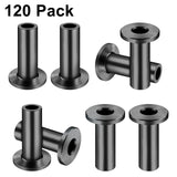 CKE 120 Pack T316 Black Stainless Steel Protector Sleeves for 1/8" Cable Deck Railing Kit System, Black Cable Railing Protector Sleeve for Wood Posts CKE