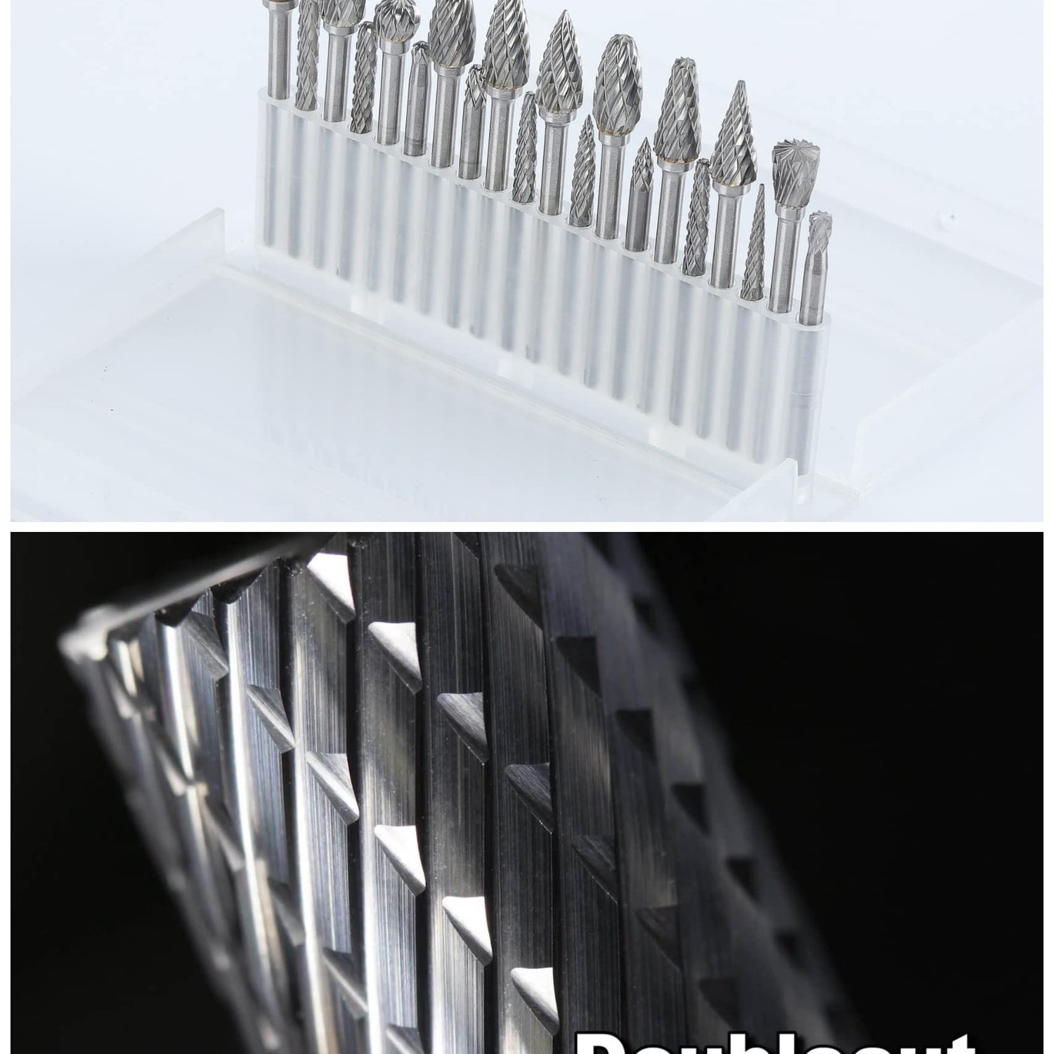 Mars-Rock Carbide Burr Set Compatible with Dremel Milwaukee 1/8" Shank 20PCS Die Grinder Rotary Tool Rasp Bits Accessories Attachments Metal Wood Mars-Rock