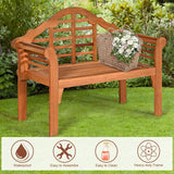 Tangkula 4 Ft Eucalyptus Wood Folding Bench for Two – Stylish Loveseat for Garden, Patio, and Poolside Tangkula