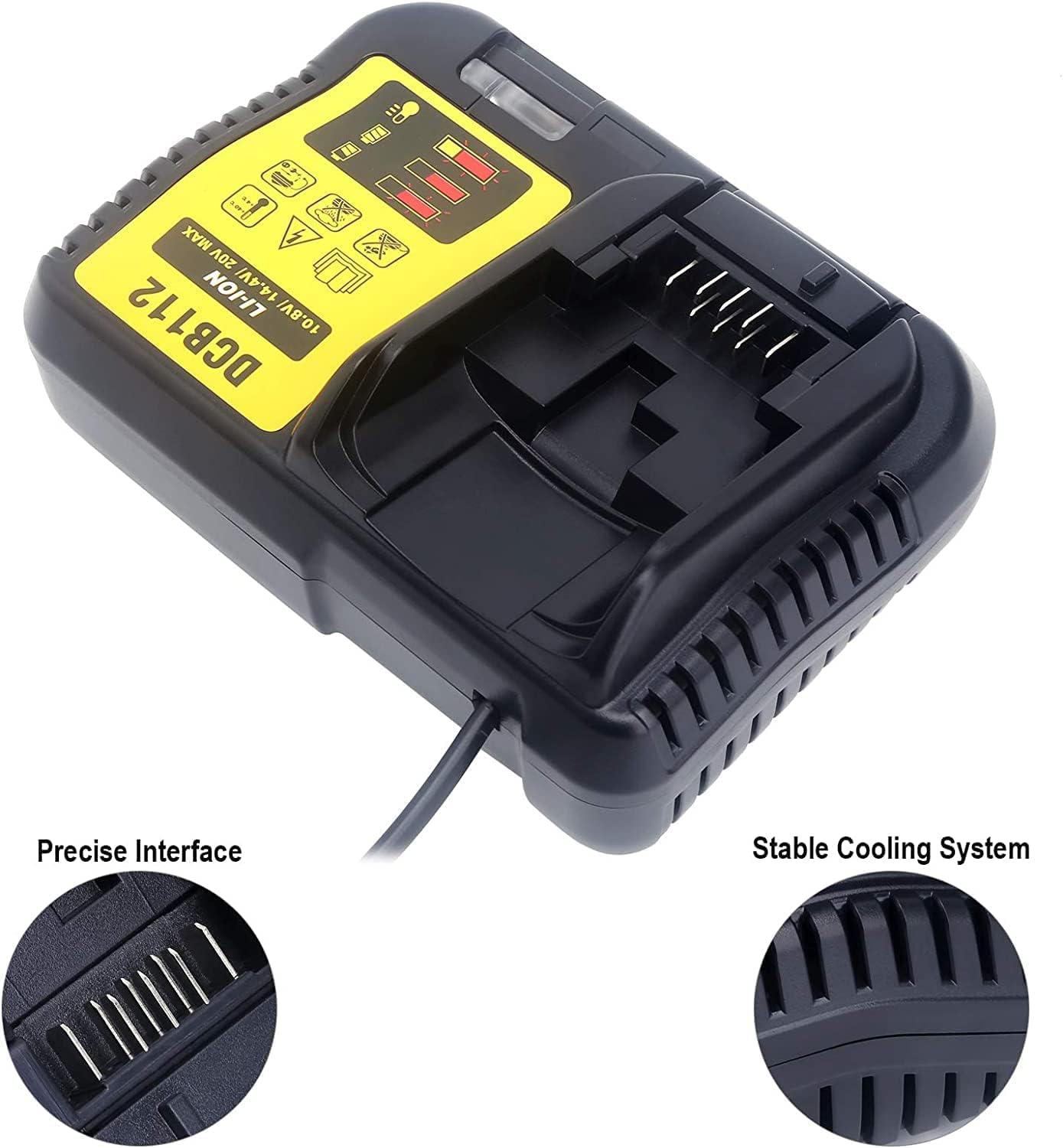 Qbmel DCB112 Rapid Charger Replacement for dewalt 12V-20V MAX Lithium Battery Charger - WoodArtSupply