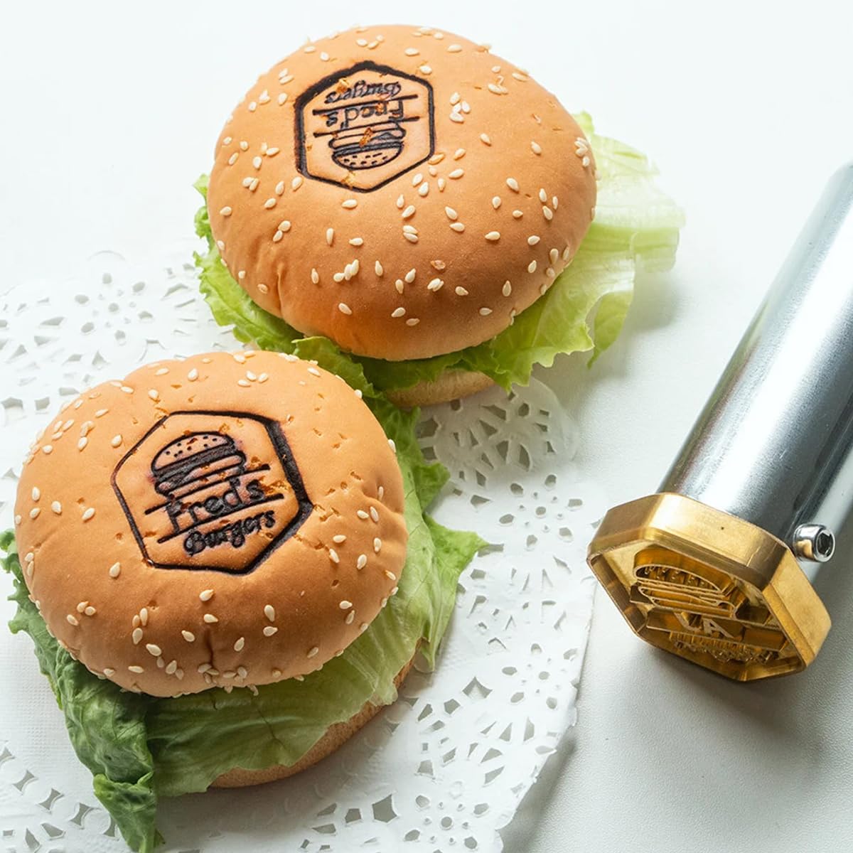 Customizable Brass Branding Iron for Burgers, Steaks, and Crafts TPFOON