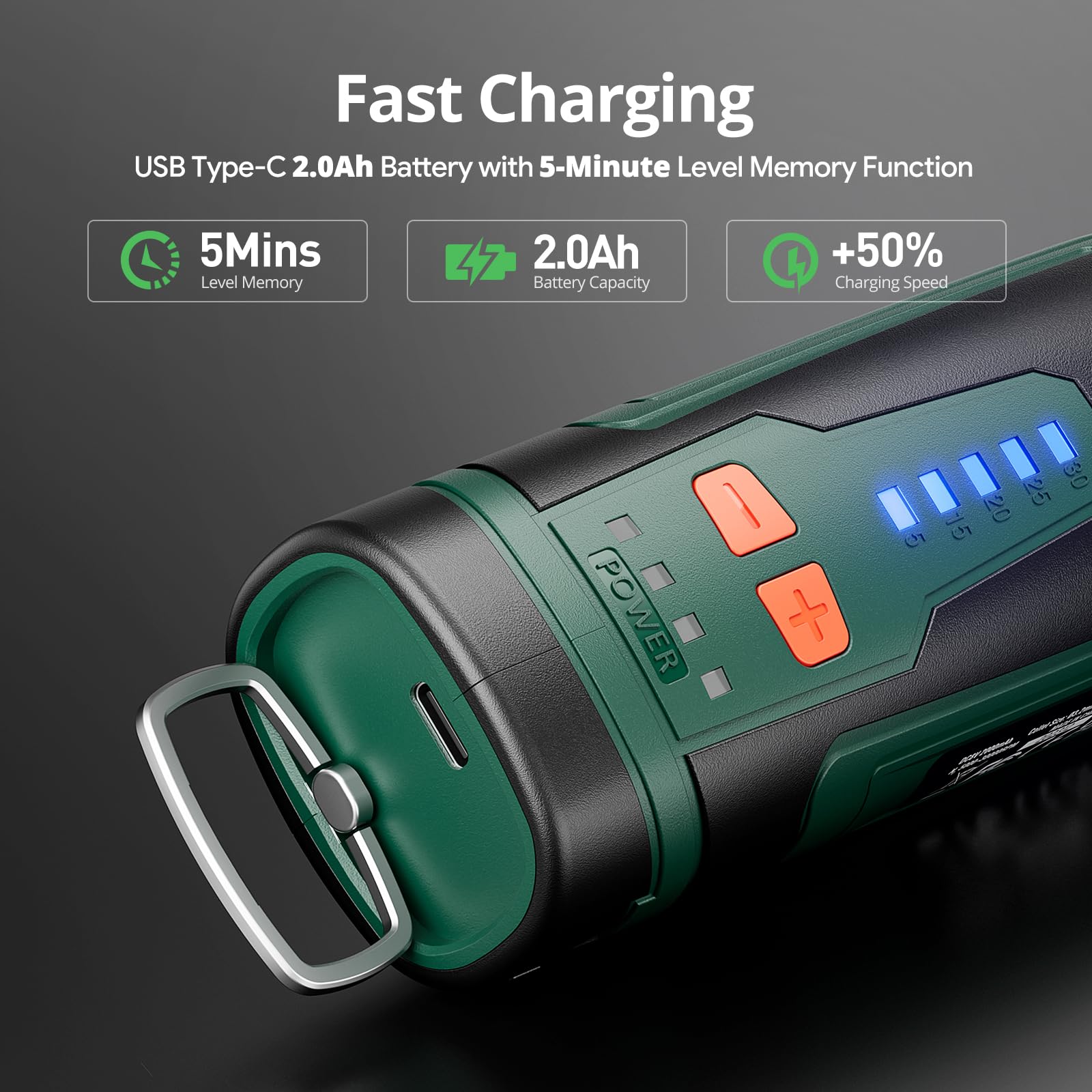 DEPSTECH Cordless Rotary Tool Kit, 8V 2.0Ah Rechargeable Battery, 30000RPM 5-Speed Multi Power Carving Tools, 127Pcs Accessories, Shield Attachment, - WoodArtSupply