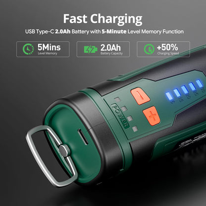 DEPSTECH Cordless Rotary Tool Kit, 8V 2.0Ah Rechargeable Battery, 30000RPM 5-Speed Multi Power Carving Tools, 127Pcs Accessories, Shield Attachment, - WoodArtSupply