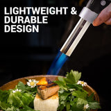 Jo Chef Pro Butane Torch Lighter - Refillable Butane Torch Head, Small Butane Torch with Safety Lock & Adjustable Flame - Culinary Blow Torch, Creme Jo Chef