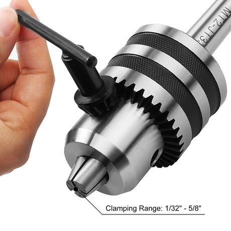 Acrux7 1/32"- 5/8" MT2 Drill Chuck for Lathe, JT33 Drill Chuck with Morse Taper 2 Arbor & Chuck Key Acrux7