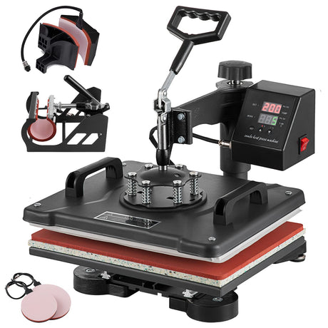 TOPDEEP 5 in 1 Heat Press Machine, 12x15 inch Swing Away Heat Press for Sublimation, T Shirt Pressing Machine Multifunction, Heat Press Transfer Topdeep
