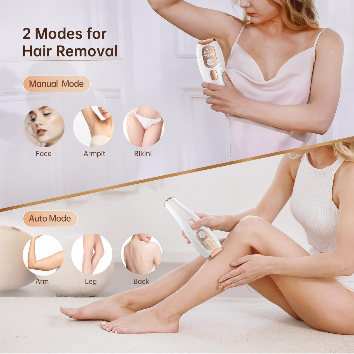 Laser Hair Removal, IPL Laser Hair Removal for Women and Men Permanent, 999999 Flashes, At-Home Hair Removal Device for Facial Legs Arms Whole Body ARTOLF