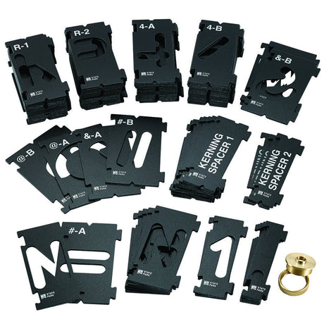 Rockler Router Letter Template Set (3-3/8” - 99 Pieces) – State Park Font Letter Router Template – Interlocking Sign Making Templates w/Letters, ROCKLER