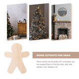 NOLITOY Wooden Gingerbread Men for Crafts, 10pcs Gingerbread Christmas Wooden Ornaments Unfinished Blank Gingerbread Man Shape Cutouts for Christmas NOLITOY