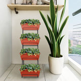 4 Tiers Vertical Raised Garden Bed, Planter Raised Beds Freestanding Elevated Planter Bed with Planter Tray for Indoor and Outdoor Flowers Herbs Nandae