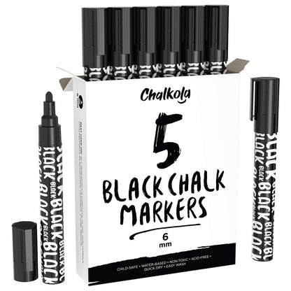 Chalk Artist Bundle- 5 White + 5 Black Chalk Markers