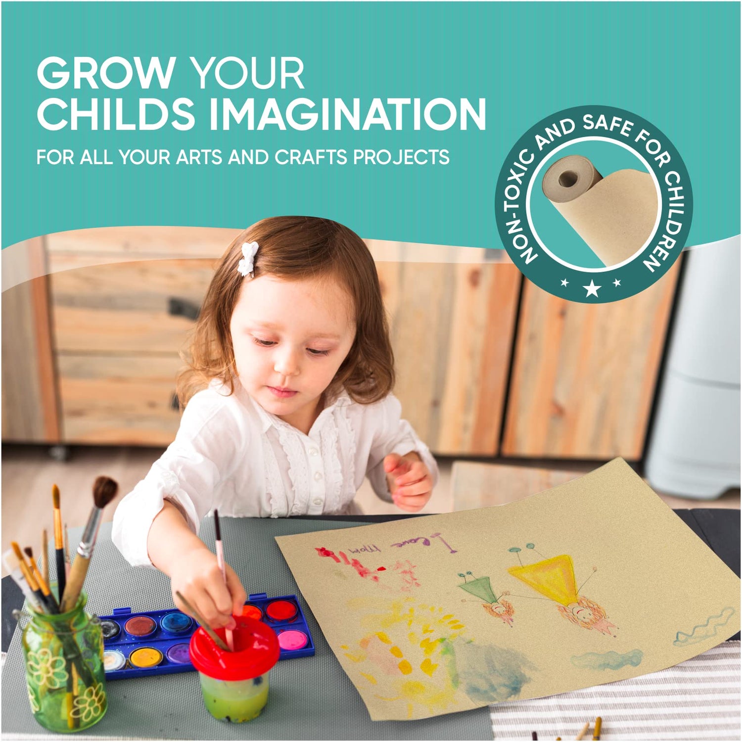 Made in USA Kraft Paper Wide Jumbo Roll 48" x 1200" (100ft) Ideal for Gift Wrapping, Art, Craft, Postal, Packing, Shipping, Floor Protection, Creative Paper Co