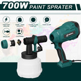 WIBENTL Paint Sprayer, 700W HVLP Electric Paint Gun, with 6 Copper Nozzles & 3 Patterns for Home Interior and Exterior, Furniture, Fence, Walls, DIY WIBENTL