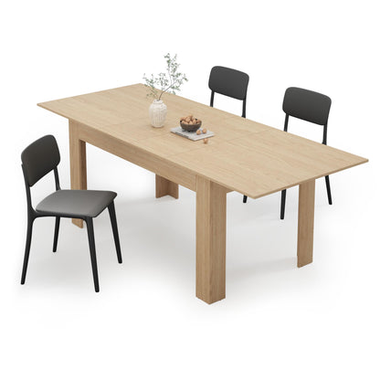 Fingertip WD Extendable Dining Table for 6-10 Person, Wooden Dining Room Table, Modern Extendable Table for Gatherings, Meeting for Small Kitchens, - WoodArtSupply