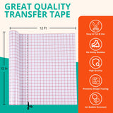 YRYM HT Transfer Tape for Vinyl -12" x 12 FT w/Red Alignment Grid Transfer Paper, Medium Tack Vinyl Transfer Tape for Adhesive Vinyl for Cricut Signs YRYM HT