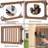 Gate Corner Brace Bracket Gate Kit for Wooden Fence Gate Hinges No Sag Frame Kit for Shed Doors, Driveway Gates, Corral Gates, Wood Windows (Black) Highpro