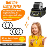 Large 2.5LB Professional Rock Tumbler Kit, 3-Speed Motor & 9-Day Timer, Rubber Barrel, Quiet Rotary Stone Polisher with 6 Belts, Rough Gemstones, 4 KoolStone