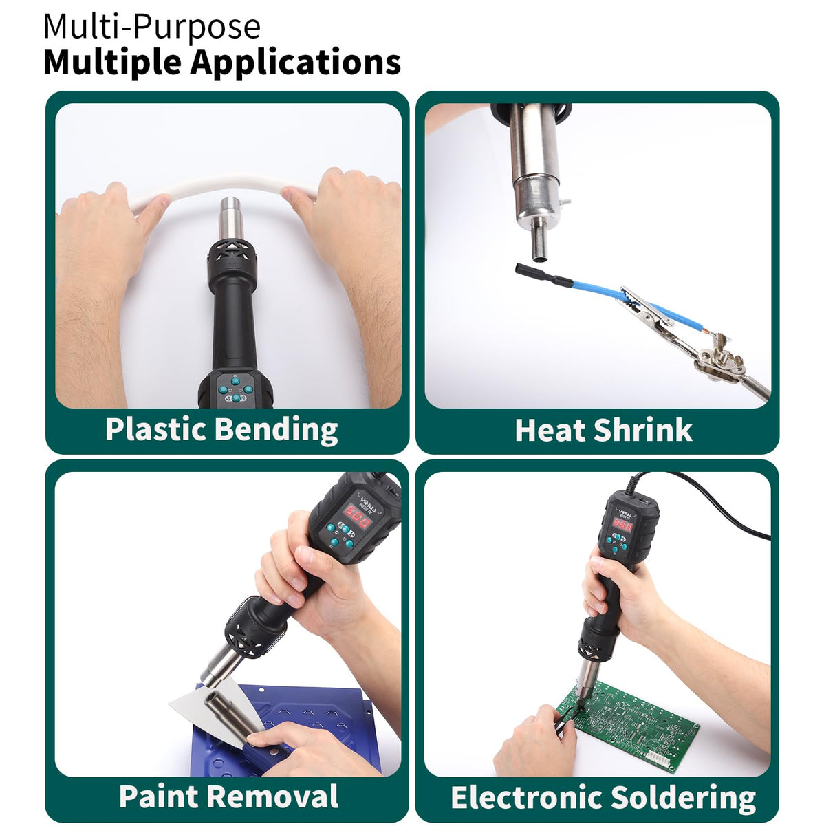 YIHUA 8858 IV Multi-Purpose Heat Gun for Crafting, Electronics Soldering, DIY, Shrink Tubing and Wrap, Torch Marker and Paste, Epoxy Resin with YIHUA