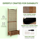 Idzo Raised Garden Bed with Trellis, Durable Oil Coated Planter with Trellis, 71 Inches Height Vertical Gardens Outdoors with Convenient Non Woven IDZO