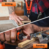 GOXAWEE Rotary Tool Kit with 180 Rotary Tool Accessories & Flex Shaft & Universal Collet, 5 Variable Speed Rotary Multi-Tool, Mini Electric Drill Set GOXAWEE