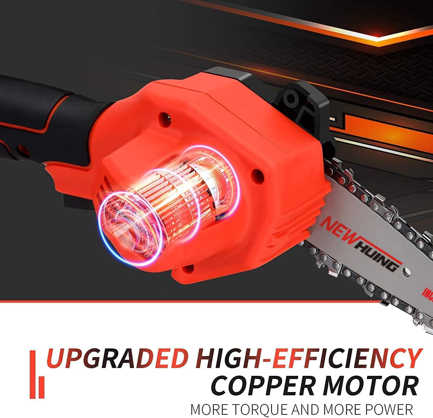 Mini Cordless Chainsaw Kit, Upgraded 6" One-Hand Handheld Electric Portable Chainsaw, 21V Rechargeable Battery Operated, for Tree Trimming and Branch New Huing