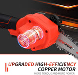 Mini Cordless Chainsaw Kit, Upgraded 6" One-Hand Handheld Electric Portable Chainsaw, 21V Rechargeable Battery Operated, for Tree Trimming and Branch New Huing