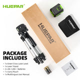 Laser Level Self Leveling with Tripod, Huepar 98Ft Green Cross Line Laser Level Accurate Measurement Tool for Tile, Picture Hanging, Construction Huepar