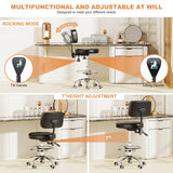 YJHome Rolling Stool, Rolling Stools with Wheels Foot Rest, Backrest Adjustable Height, Heavy Duty 400lbs Weight Capacity, Salon Spa Tattoo Massage YJHome