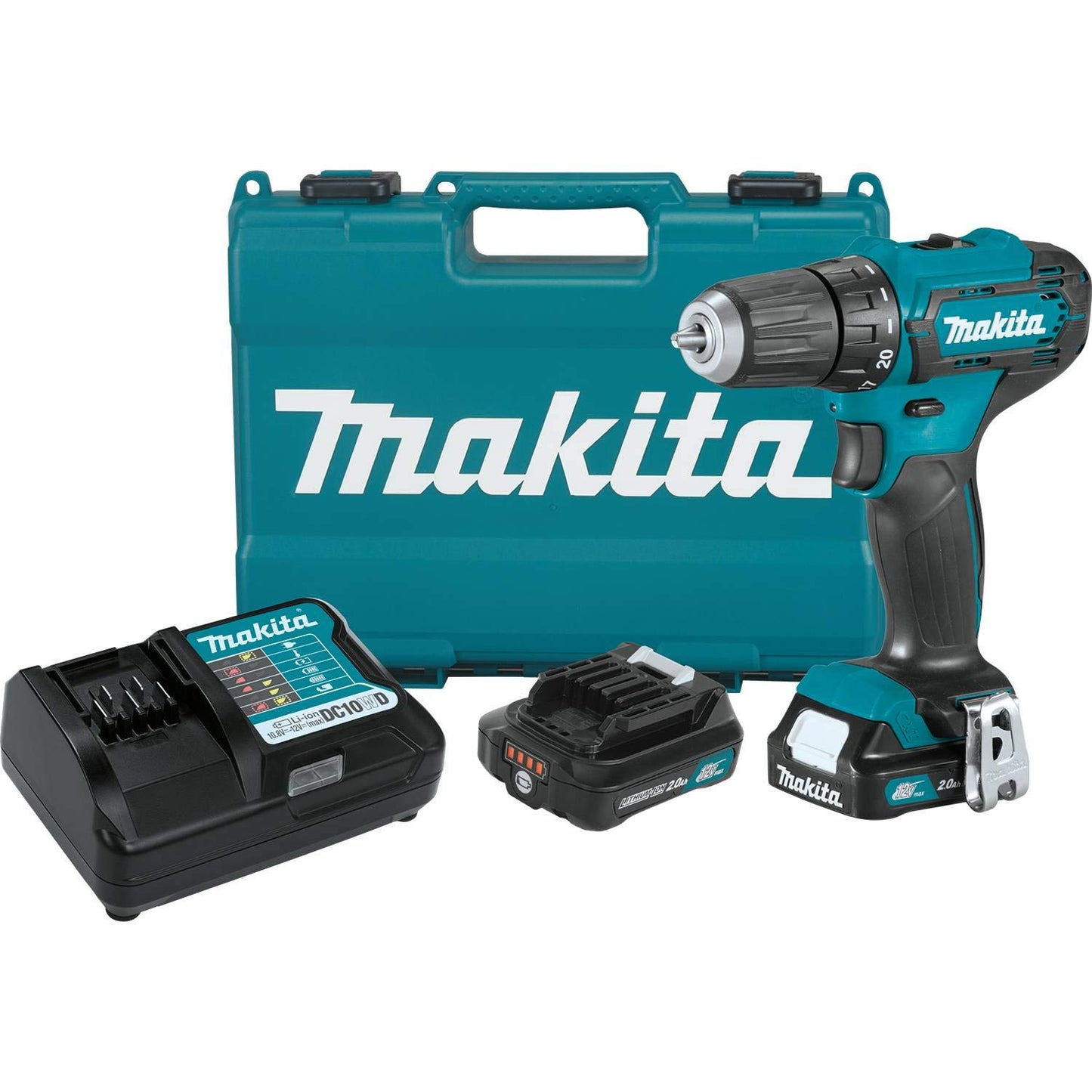 Makita FD09R1 12V max CXT® Lithium-Ion Cordless 3/8" Driver-Drill Kit (2.0Ah) - WoodArtSupply