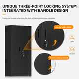 INTERGREAT Metal Garage Storage Cabinet with Lock, 72" H Storage Cabinets with Doors and Adjustable Shelves, Black Lockable Steel Supply Cabinet for INTERGREAT