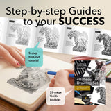 Castle Art Supplies Graphite Drawing Pencils and Sketch Set (40-Piece Kit), Complete Artist Kit Includes Charcoals, Pastels and Zippered Carry Case, Castle Art Supplies