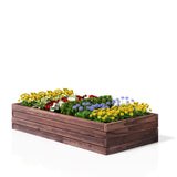 Giantex Raised Garden Bed, Wood Planter Box, Outdoor Planting Bed for Vegetable Flower, Rectangular Planter for Patio and Lawn 47''Lx24''Wx9''H, Giantex