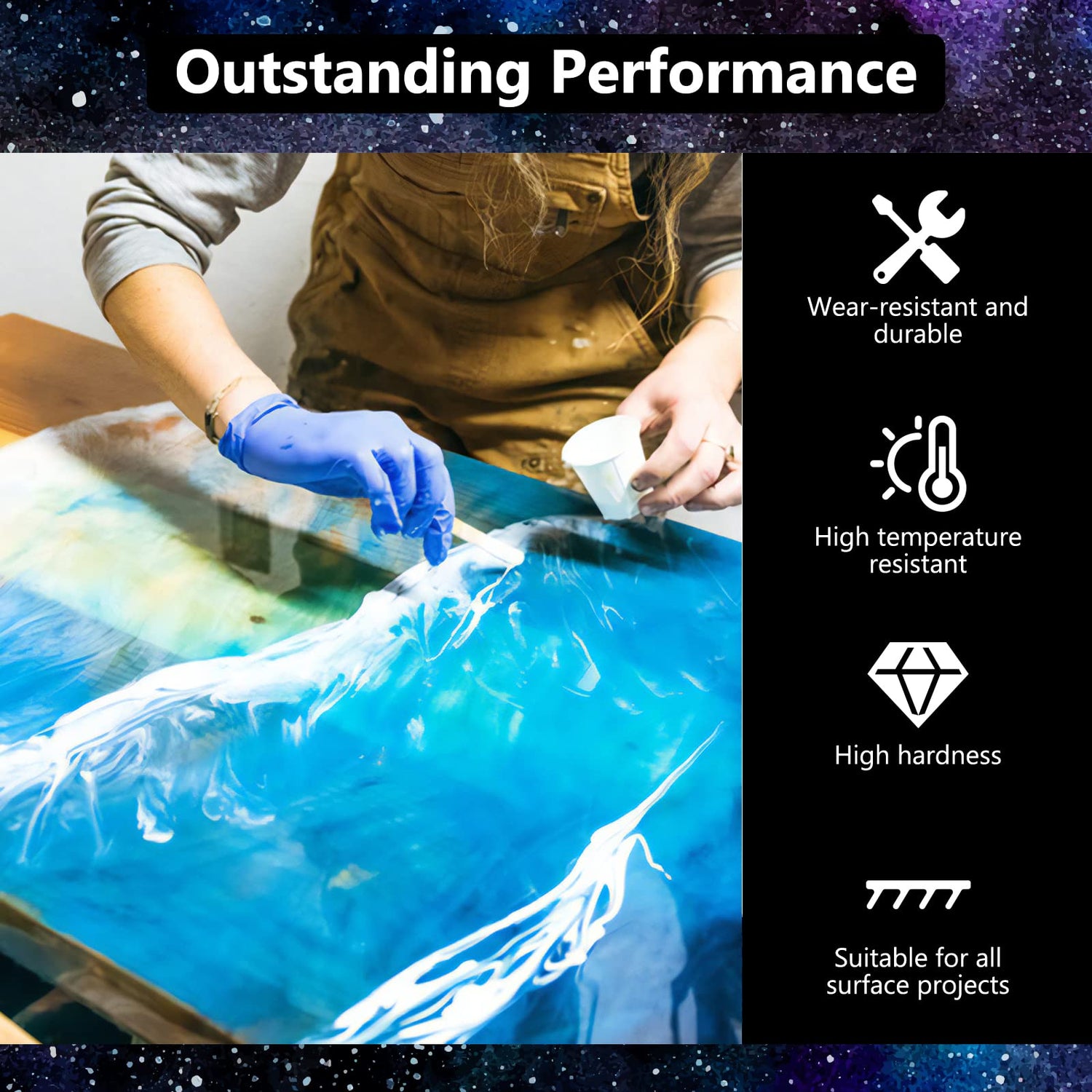 KISREL Epoxy Resin 4Gallon - Crystal Clear Epoxy Resin Kit - No Yellowing No Bubble Art Resin Casting Resin for Art Crafts, Jewelry Making, Wood & KISREL