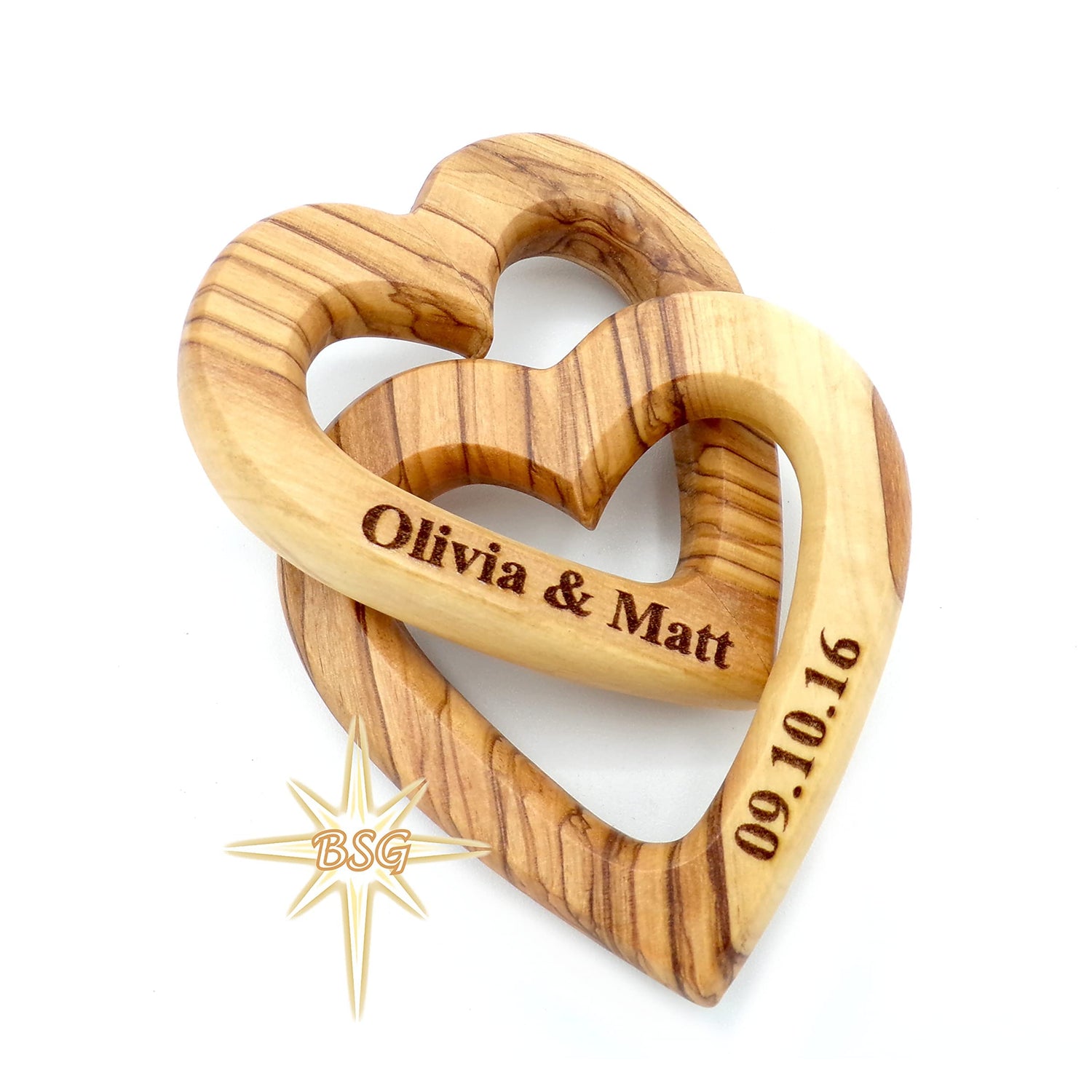 Customized Gifts, Olive Wood Hearts, Personalized Valentines Day Gift, Together Forever, Unique and Cute for Engagement, Wedding, Anniversary, Dacaret Factory