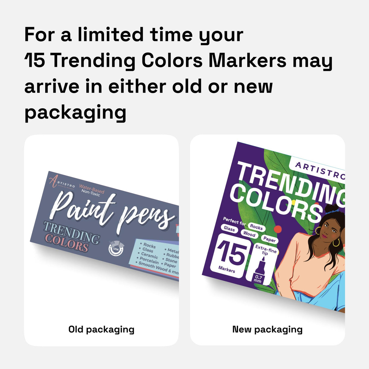 Acrylic Paint Pens for Rock Painting, Stone, Ceramic, Glass, Wood, Metal, Fabric, Canvas Pebbles. Set of 15 Acrylic Paint Markers Water-Based ARTISTRO