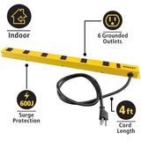 Stanley 31613 NCC31613 ShopMAX Pro 6-Outlet Surge-Protector Power Bar, 4-Foot Cord, Yellow Stanley