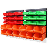 SWANLAKE 30PCS Wall Mounted Storage Bins, Plastic Garage Rack,Screw Storage,Tool Organizers. SWANLAKE GARDEN TOOLS