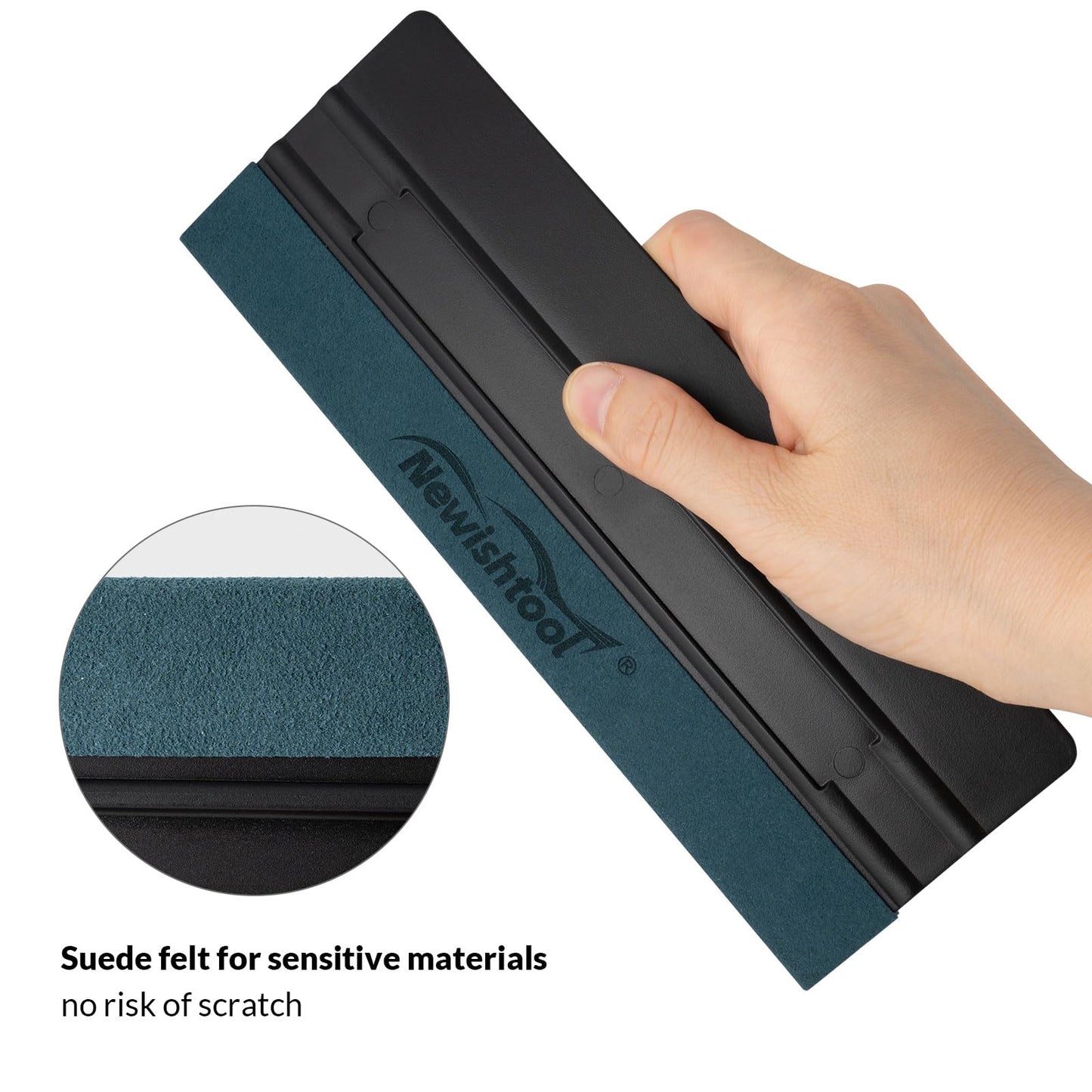 NEWISHTOOL 3 Pcs Vinyl Wrap Squeegee of Different Sizes, Felt Squeegee for Vinyl, Suede Felt Edge Squeegee Sign Making Wrap Tool for Wallpaper Smoothing, Car PPF Vinyl Wrap Window Tint Application