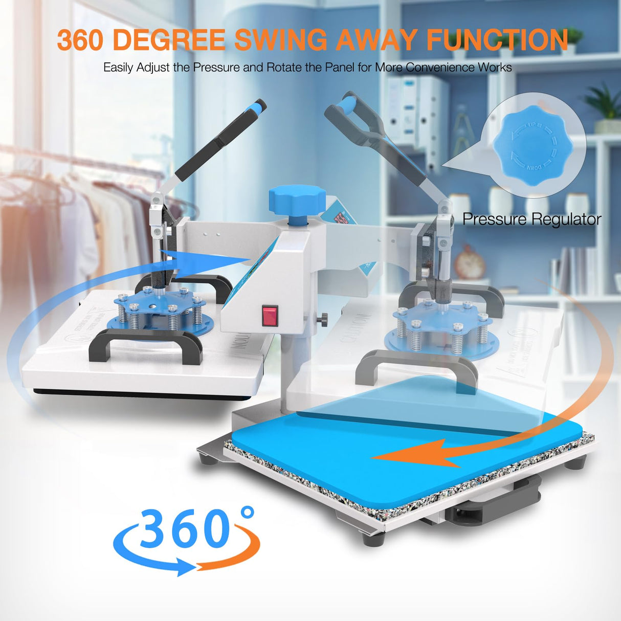 HORGELU 5 in 1 Heat Press Machine 12x15 Inch Heat Transfer Machine 360-Degree Swing Away Multifunction Digital Sublimation Combo Heat Press for T Horgelu