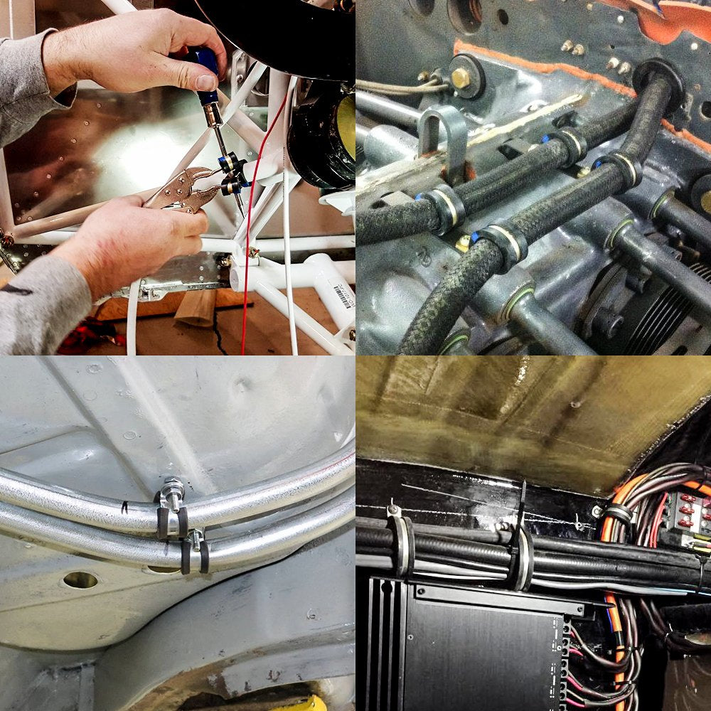 LOKMAN 20 Pack 1 Inch Stainless Steel Cable Clamp, Rubber Cushioned Insulated Clamp, Metal Clamp, Tube Holder for Tube, Pipe or Wire Cord LOKMAN