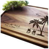 Straga Personalized Cutting Boards | Handmade Wood Engraved Charcuterie | Custom Wedding, Anniversary, Birthday Gift for Couples, Beach Lovers, Straga