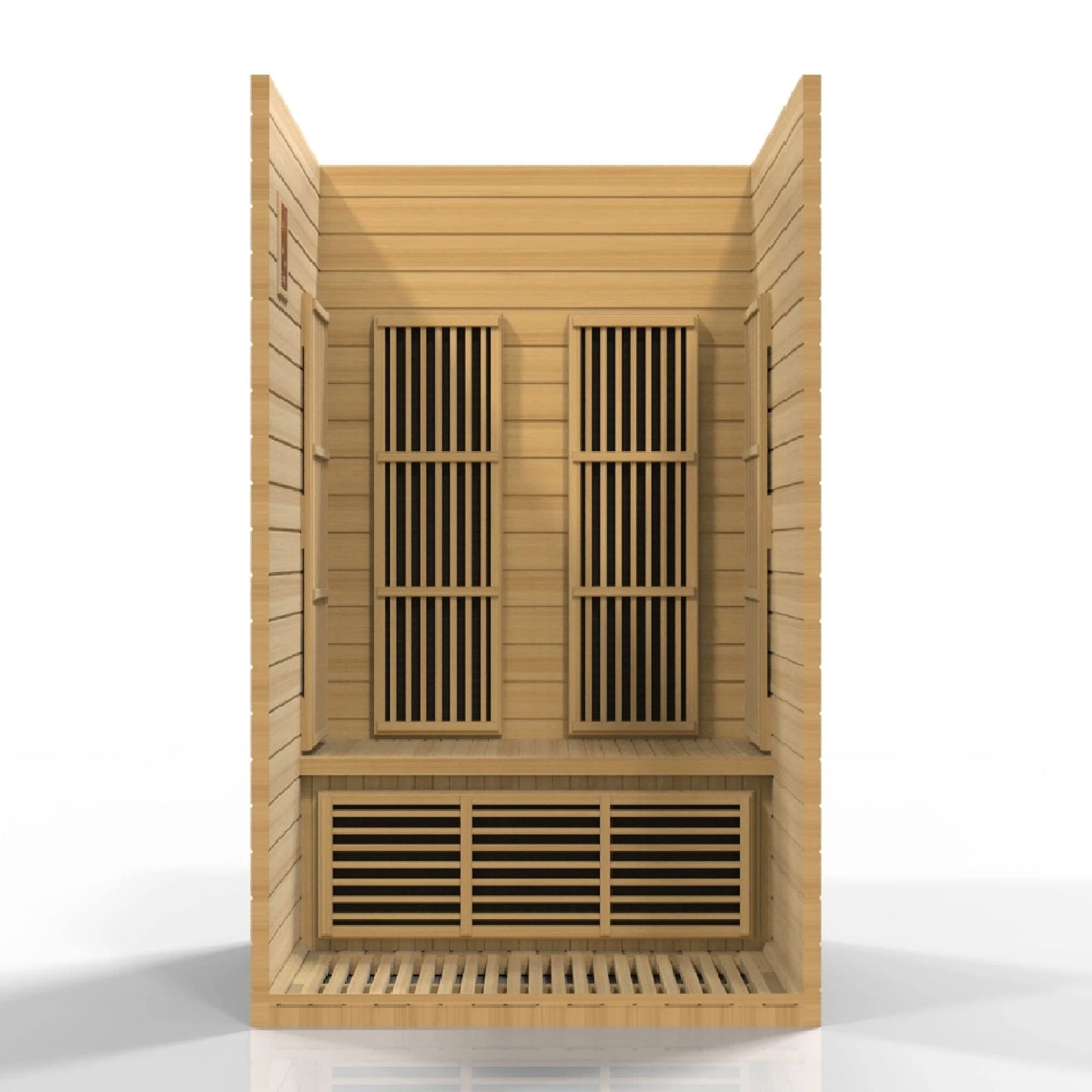 BOTARO Maxxus Saunas MX-J206-01 Seattle Carbon Far Infrared Sauna for 2 Persons, Hemlock Wood - WoodArtSupply